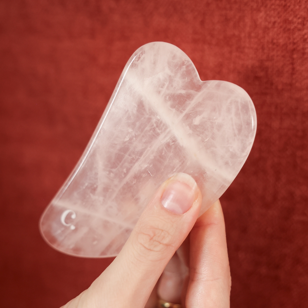 Gua sha en Quartz rose